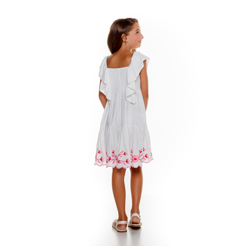 Vestido de linho hot sale bordado na barra